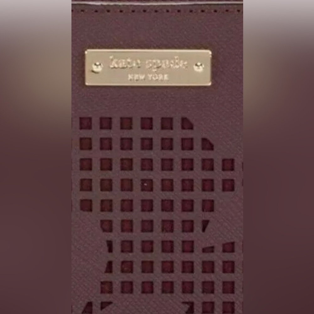 HOLD!!Authentic Kate Spade NY, Universal Zip Wristlet Wallet/Phone Case, Maroon - Picture 6 of 9